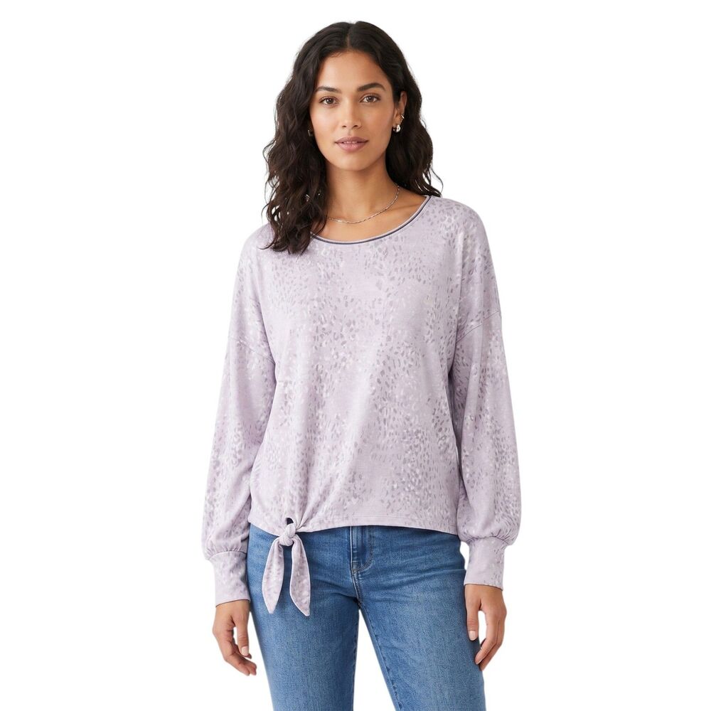 Democracy Gray Tie-Front Blouse XL